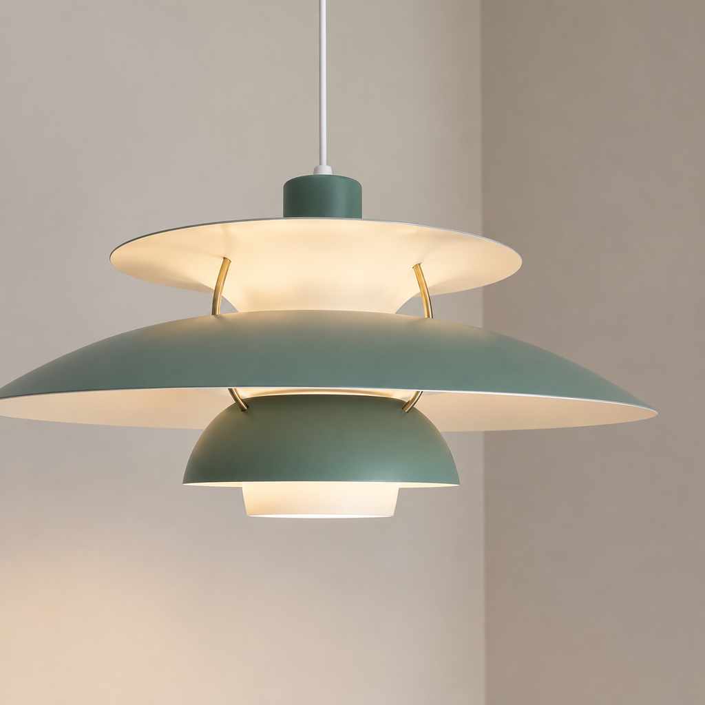 Fin mørkegrøn PH5 lampe