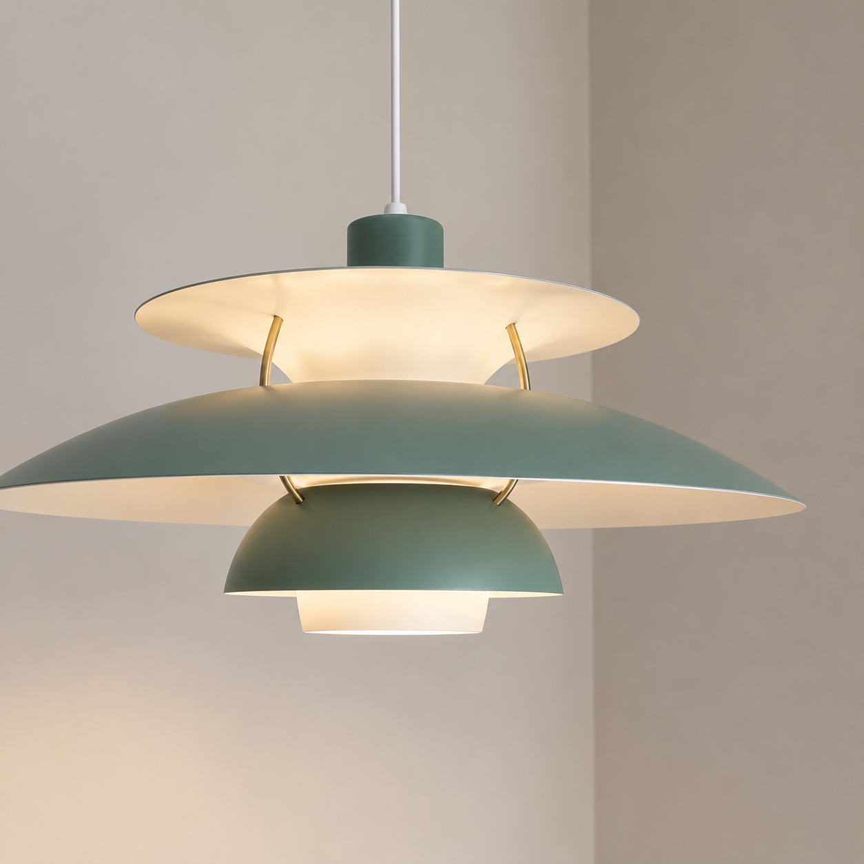 Fin mørkegrøn PH5 lampe